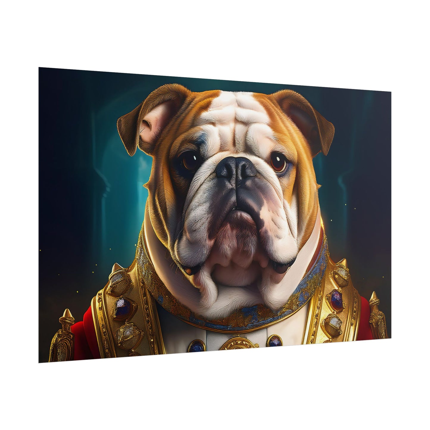 English Bulldog Renaissance Dog Pet Portrait Print | Wall Art | Wall Print
