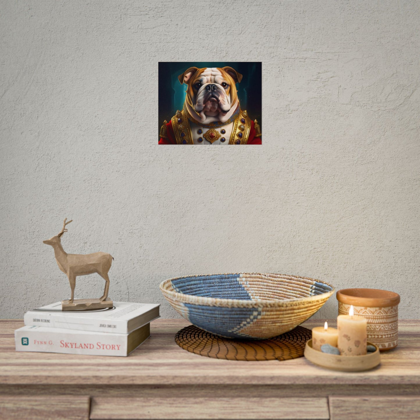 English Bulldog Renaissance Dog Pet Portrait Print | Wall Art | Wall Print
