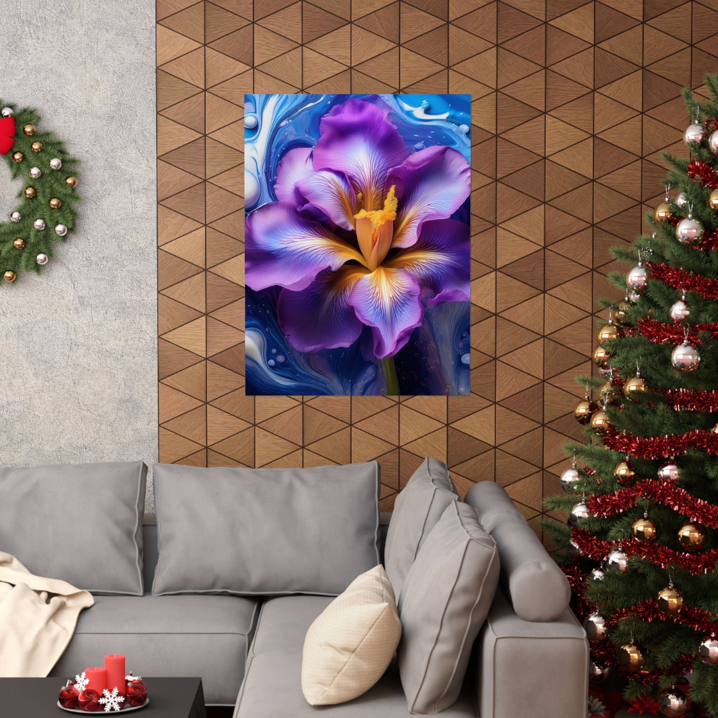 Abstract Floral Iris Wall Art Print | Style 4 | Wall Print | Botanical Wall Art
