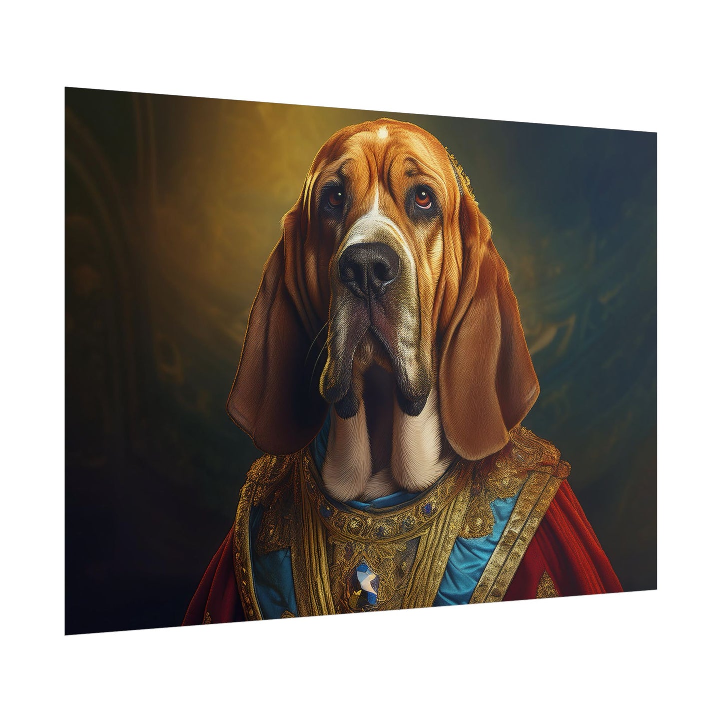 Bloodhound Renaissance Dog Portrait Art Print, Wall Decor Gift, Animal Lover Home Decor, Dog Wall Art