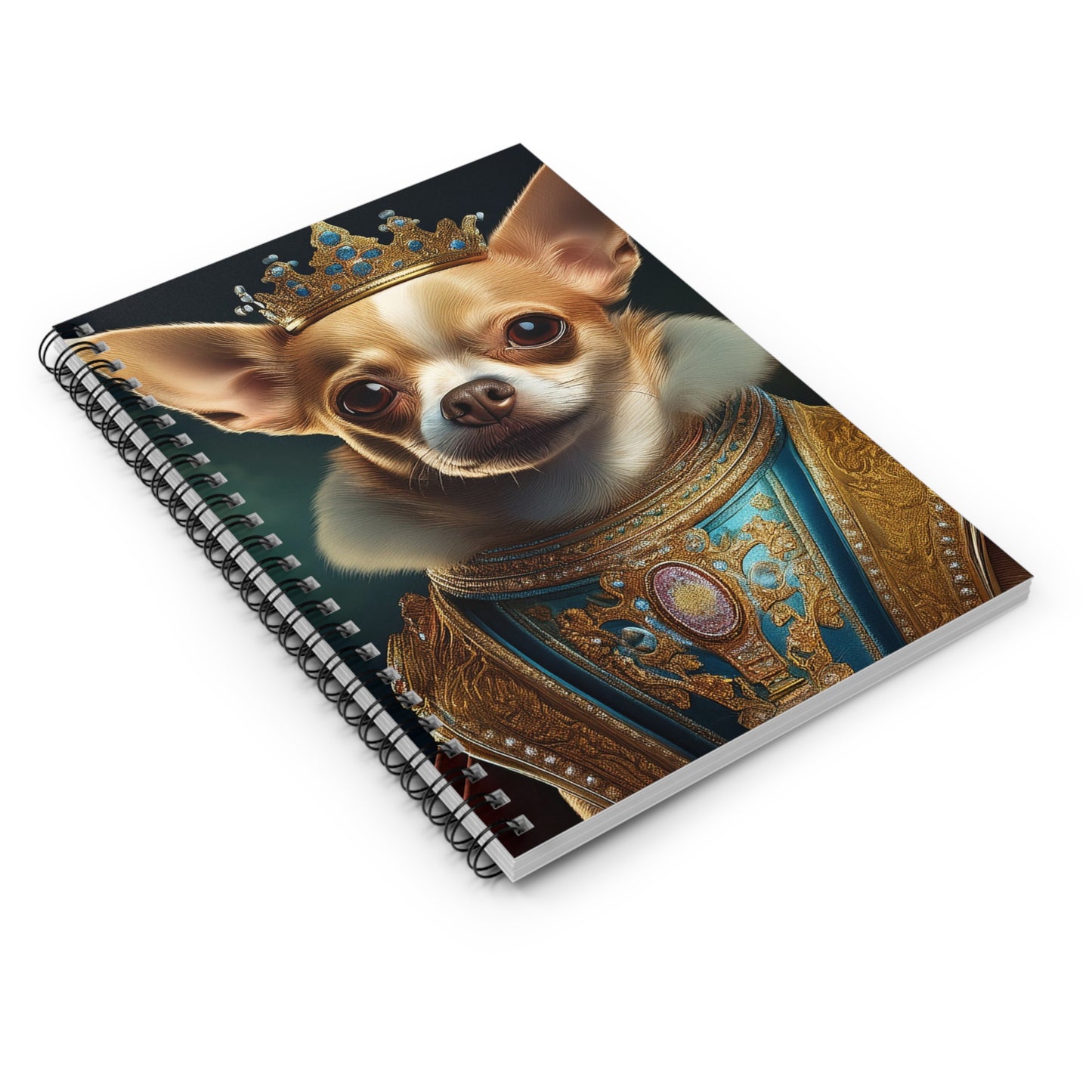 Chihuahua Renaissance Pet Portrait Spiral Notebook, Writing Journal, Note-Taking, Unique Dog Lover Gift