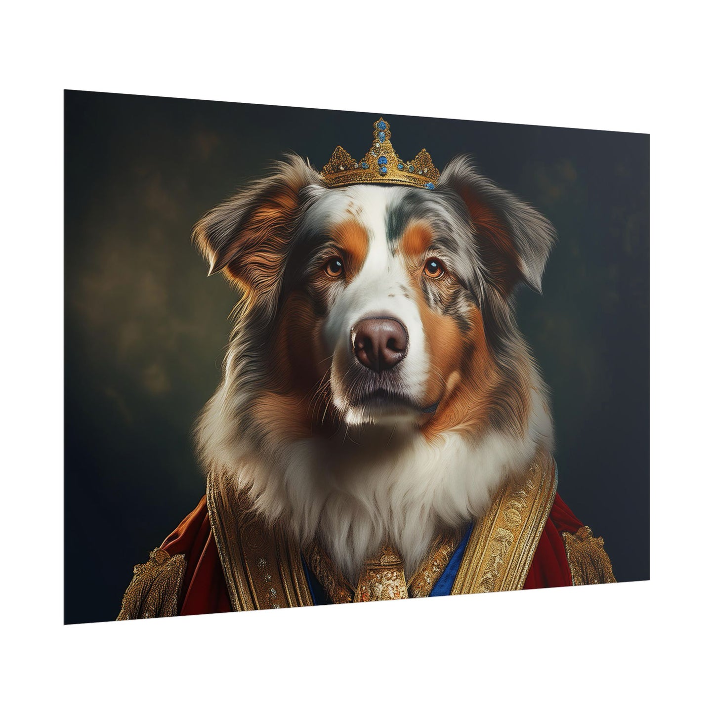 Australian Shepherd Dog Renaissance Pet Portrait Print | Wall Art | Wall Print