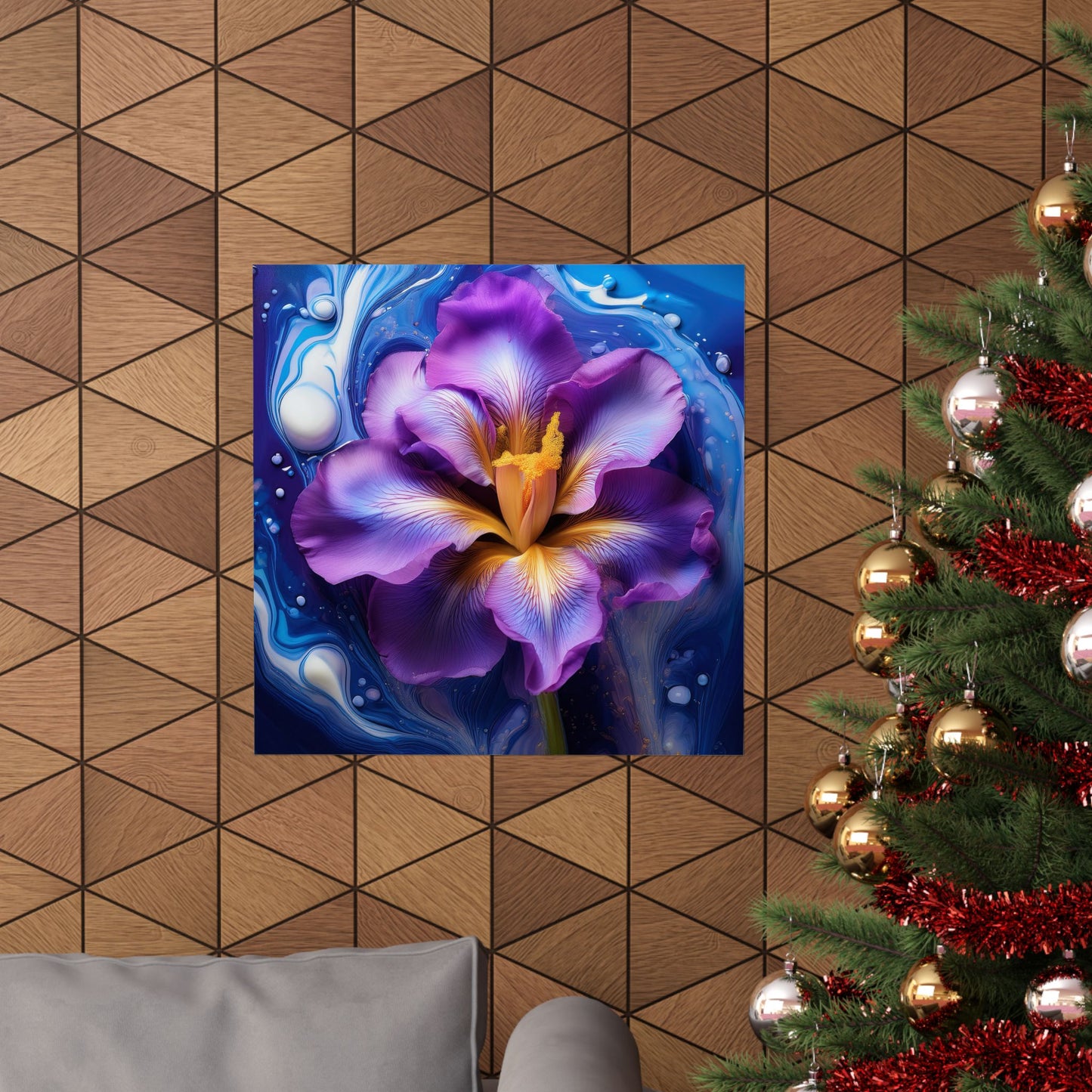 Abstract Floral Iris Wall Art Print | Style 4 | Wall Print | Botanical Wall Art