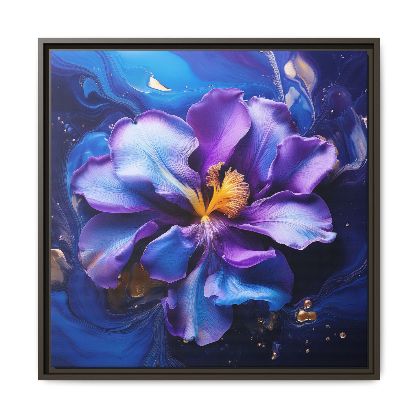Abstract Iris Floral Square Framed Print - 02