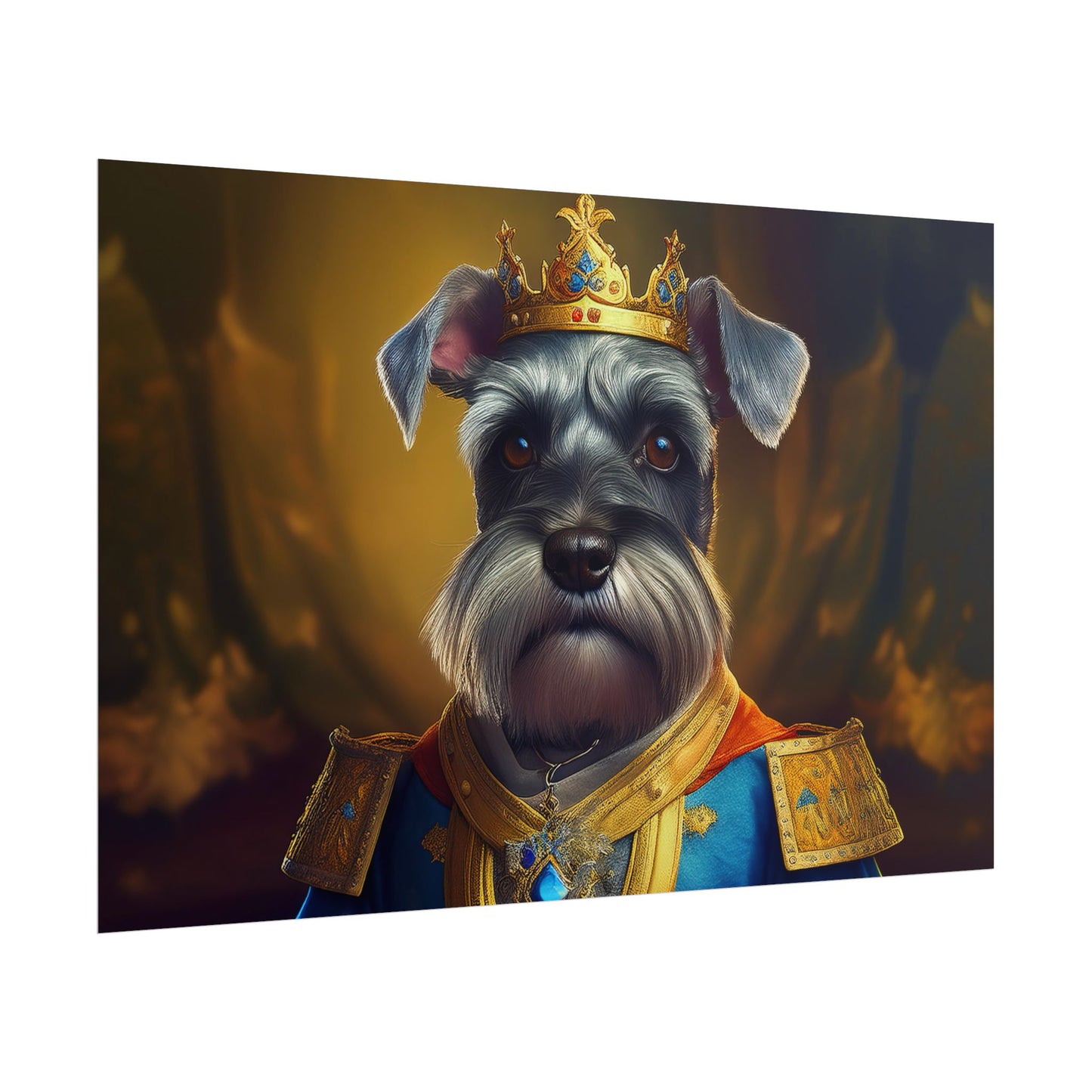 Miniature Schnauzer Dog Renaissance Pet Portrait Art Print | Wall Art | Wall Print
