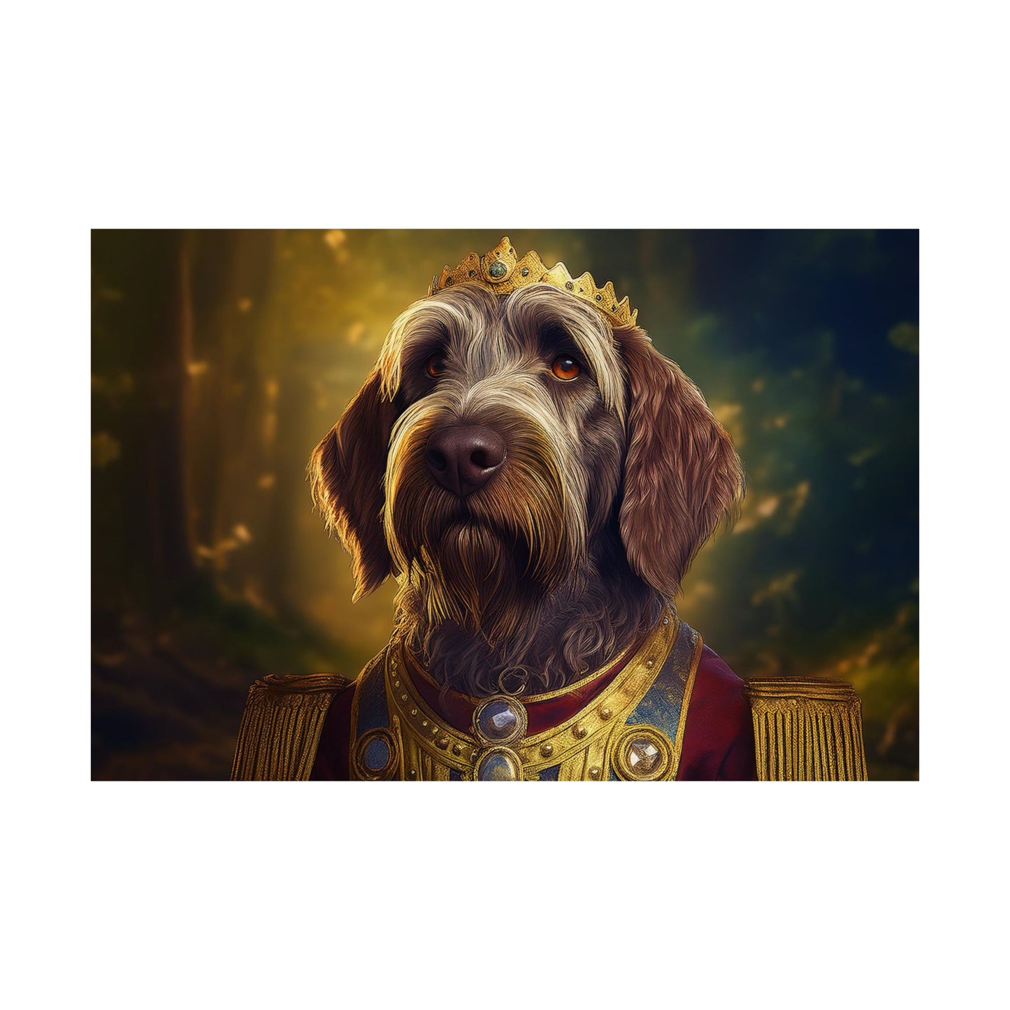 Wirehaired Pointing Griffon Renaissance Pet Portrait Print, Dog Lover Wall Art, Animal Artwork, Canine Decor, Dog Memorial Gift