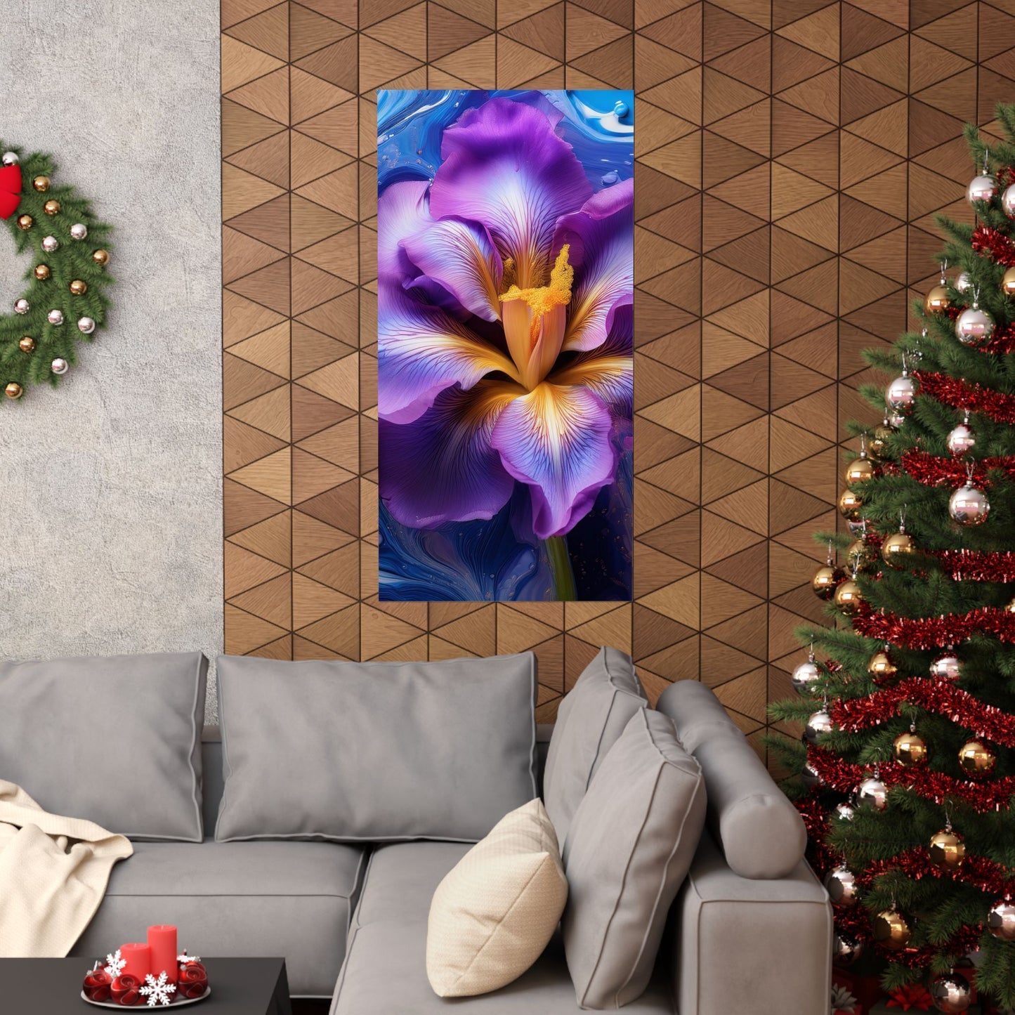 Abstract Floral Iris Wall Art Print | Style 4 | Wall Print | Botanical Wall Art