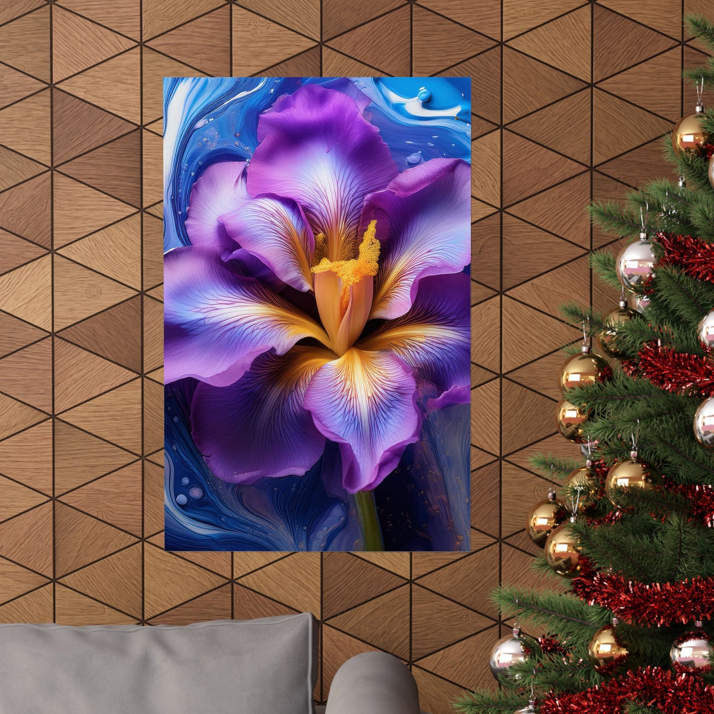 Abstract Floral Iris Wall Art Print | Style 4 | Wall Print | Botanical Wall Art
