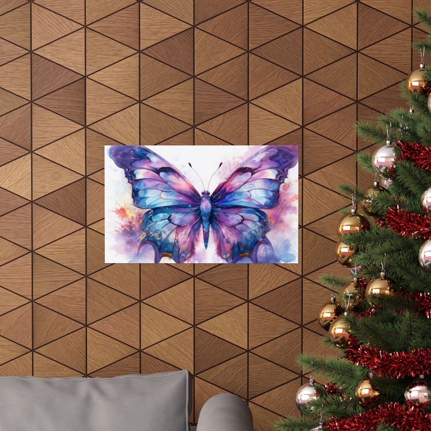 Blue & Purple Butterfly Alcohol Ink Wall Art | Butterfly wall art | Wall Art | Wall Print