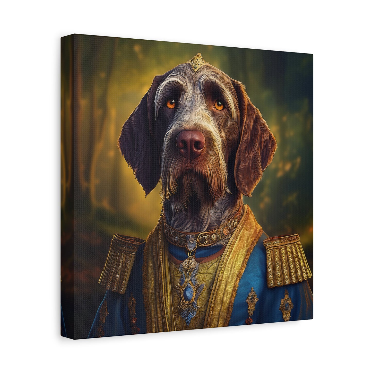 German Wirehaired Pointer Dog Pet Portrait Renaissance - Canvas, wall art, wall print, dog portrait, dog art
