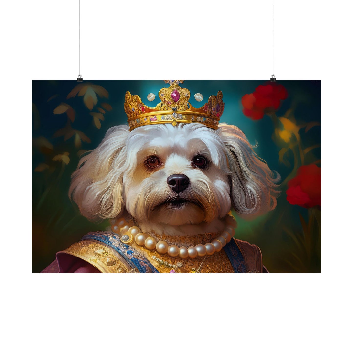 Havanese Dog Renaissance Pet Portrait Print, Wall print, wall art, Animal Lover Home Decor, Dog Wall Art