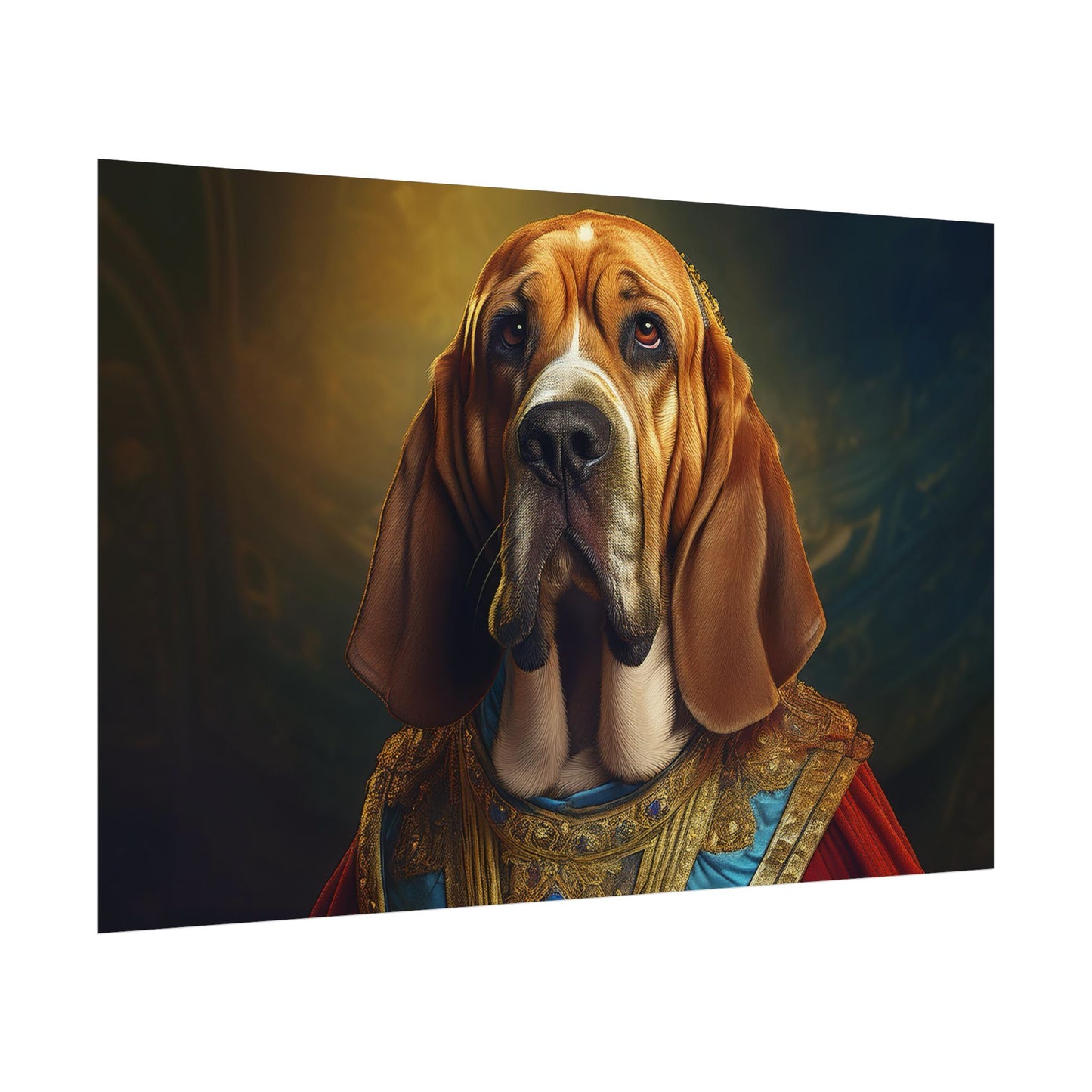 Bloodhound Renaissance Dog Portrait Art Print, Wall Decor Gift, Animal Lover Home Decor, Dog Wall Art