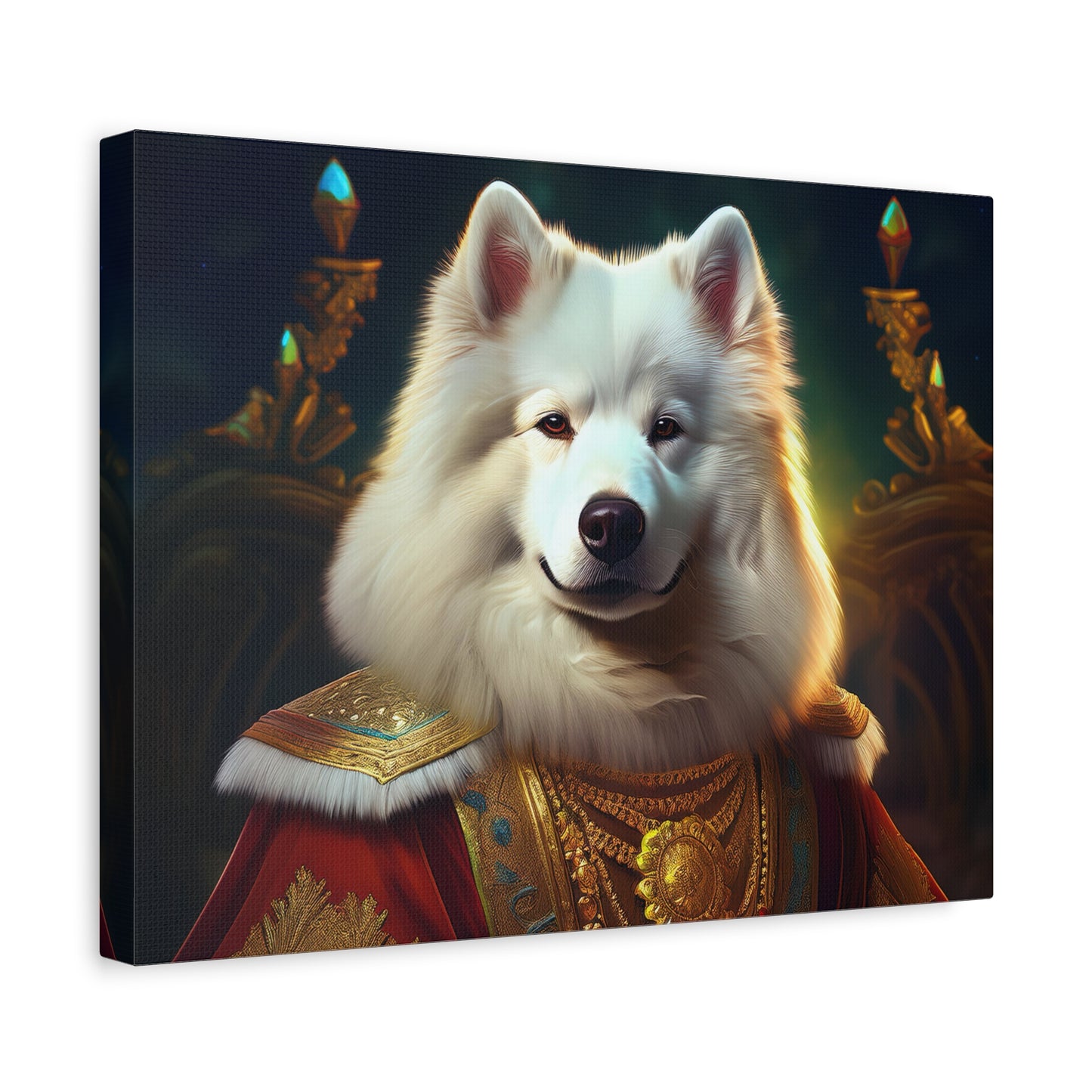 Samoyed Renaissance Pet Portrait on Canvas, wall art, wall print, dog portrait, dog art