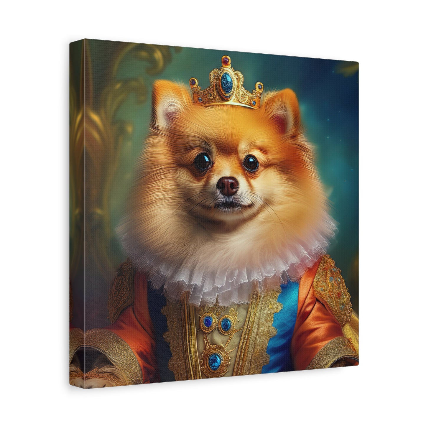 Pomeranian Renaissance Pet Portrait - Canvas - dog art, dog portait, wall art, wall print