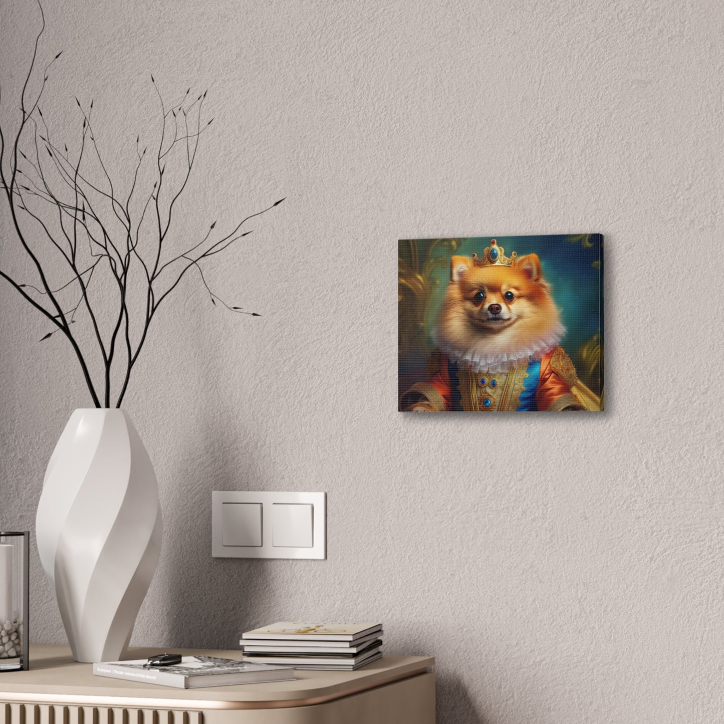 Pomeranian Renaissance Pet Portrait Canvas Print
