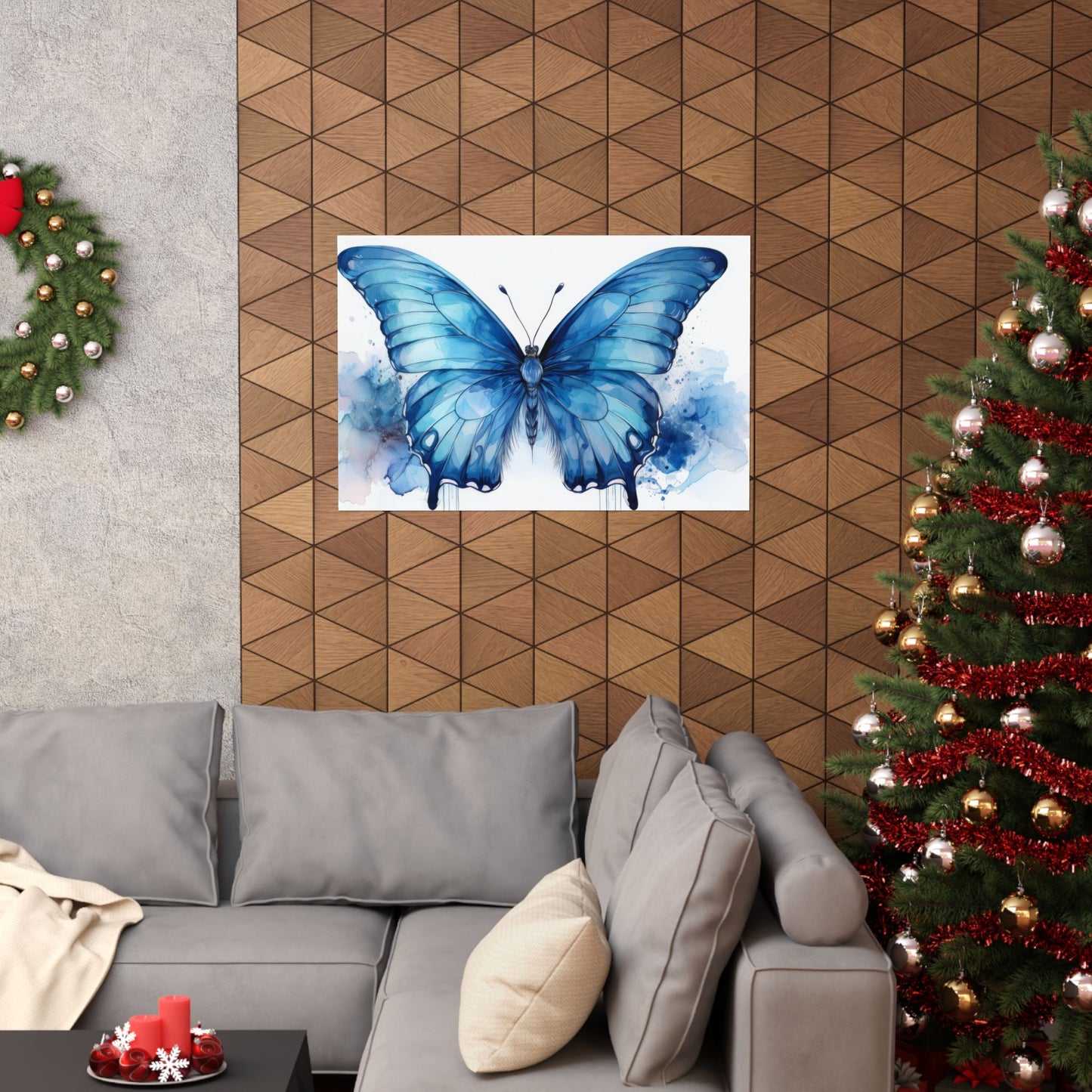 Blue Butterfly Alcohol Ink Wall Art | Unique Nursery Wall Print | Butterfly wall art | Wall Art | Wall Print