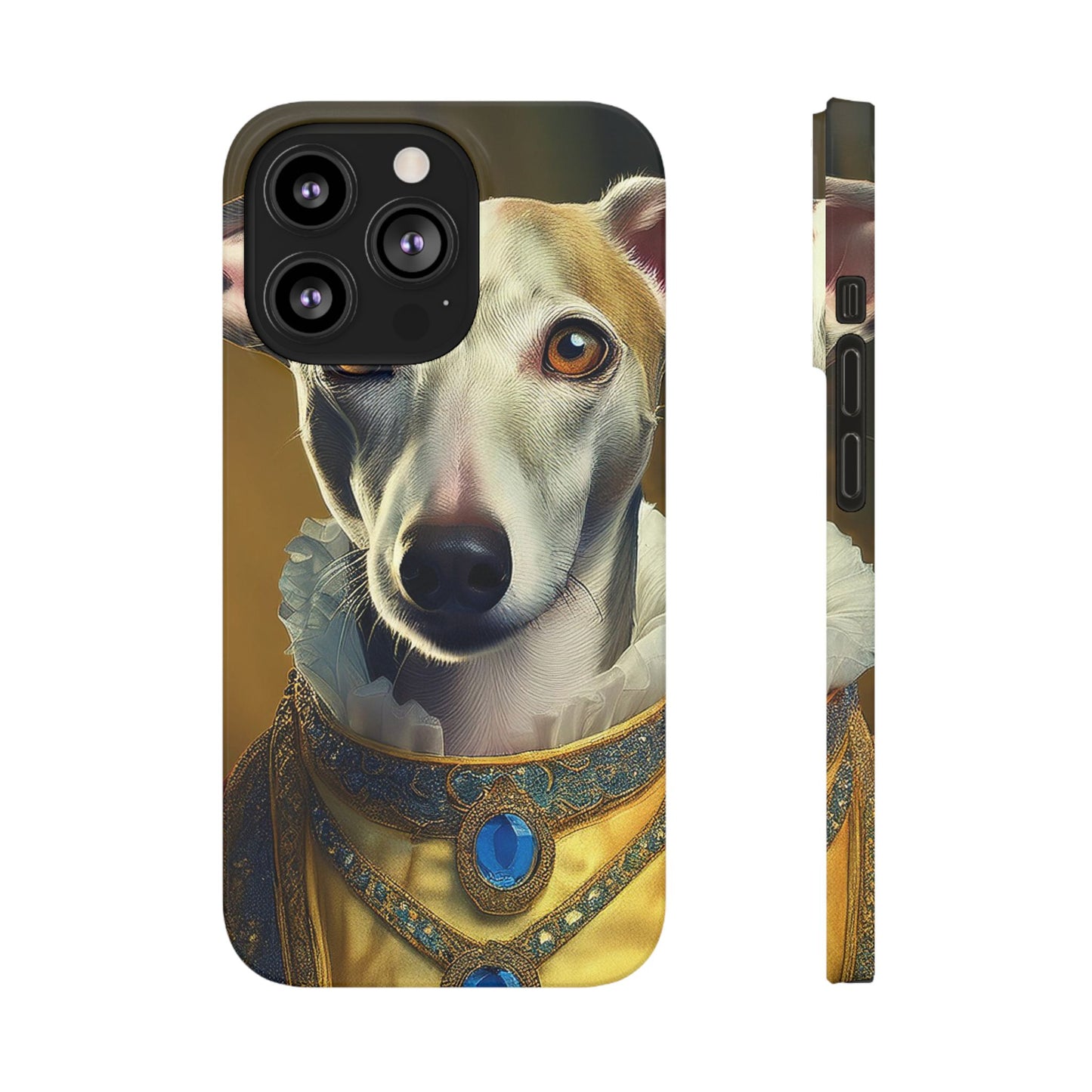 Whippet Renaissance Dog Portrait Slim Phone Case