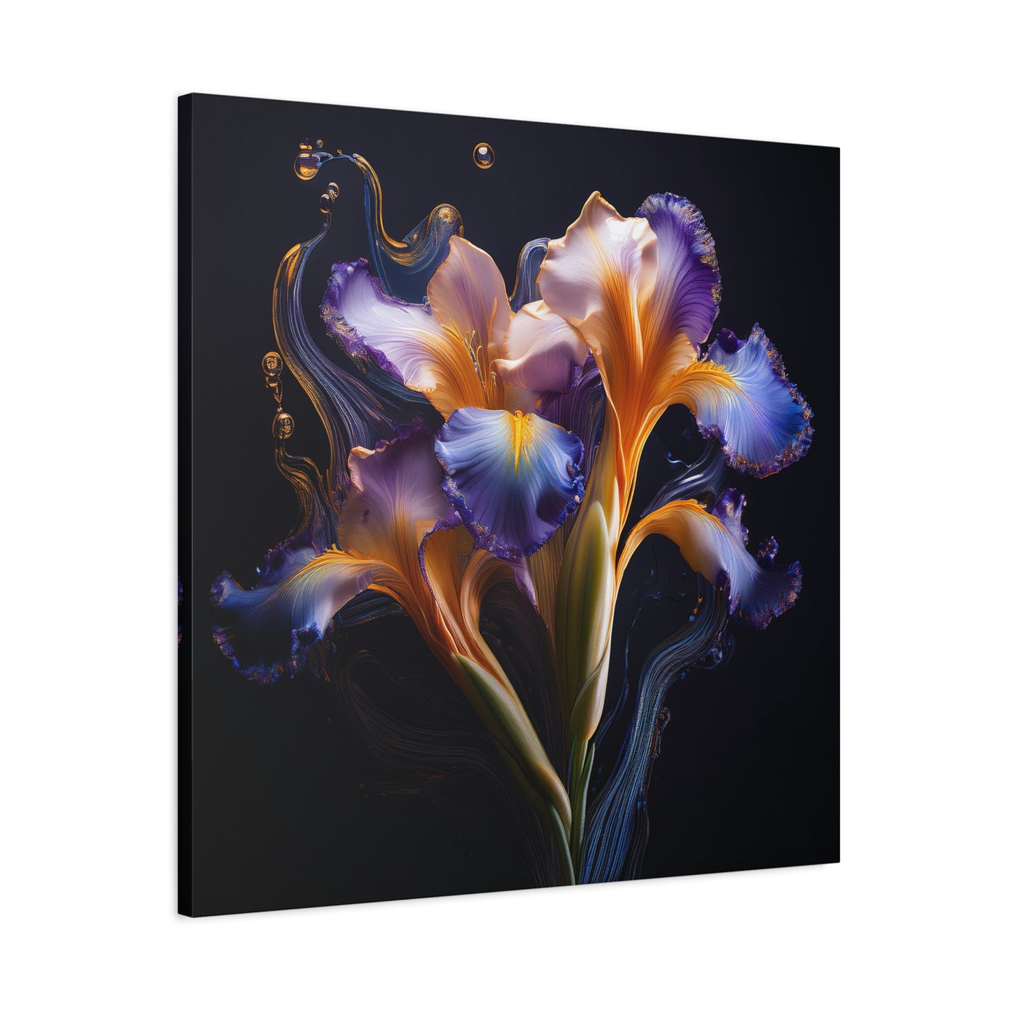 Abstract Iris Floral Square Framed Print, wall art, wall prints, art print