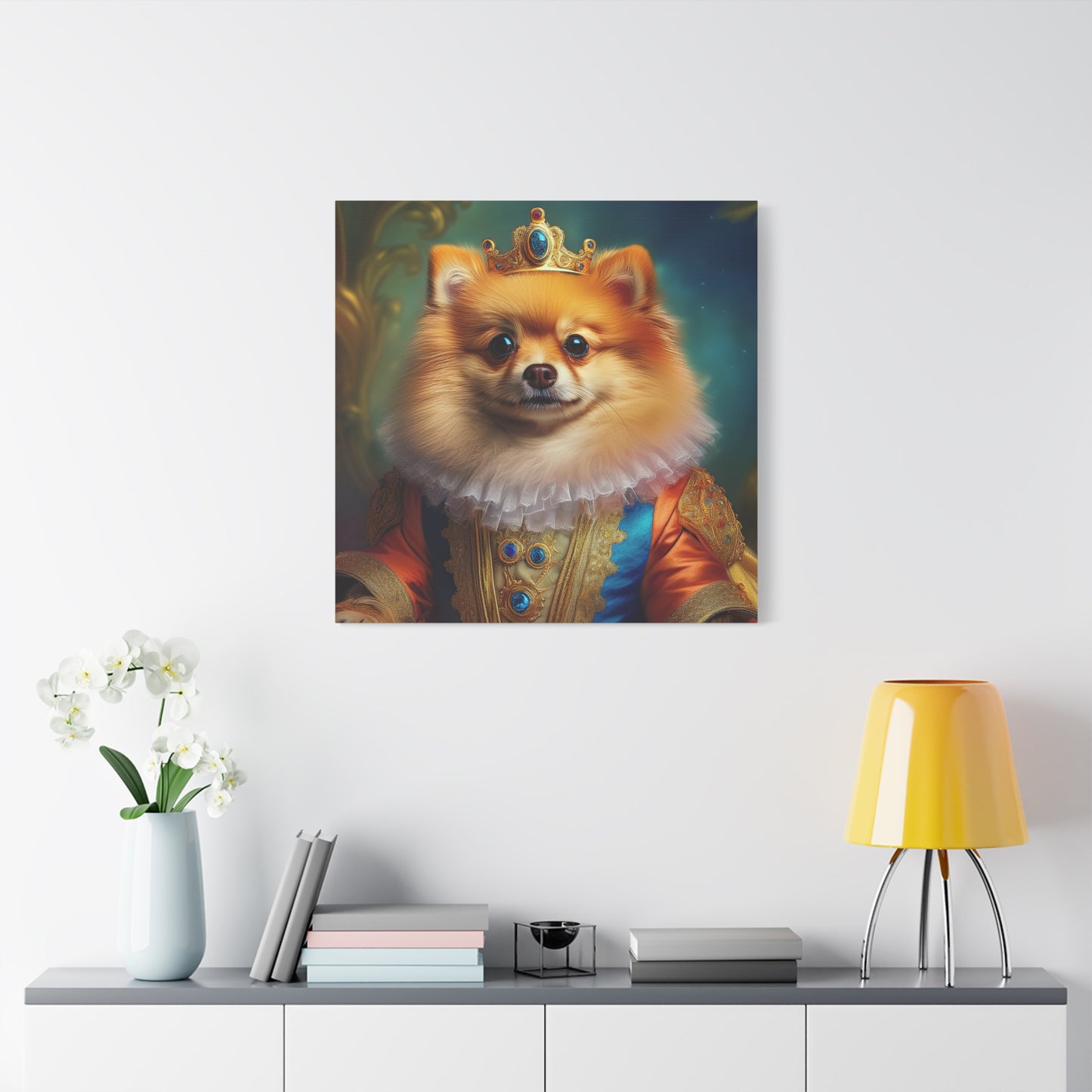 Pomeranian Renaissance Pet Portrait - Canvas - dog art, dog portait, wall art, wall print