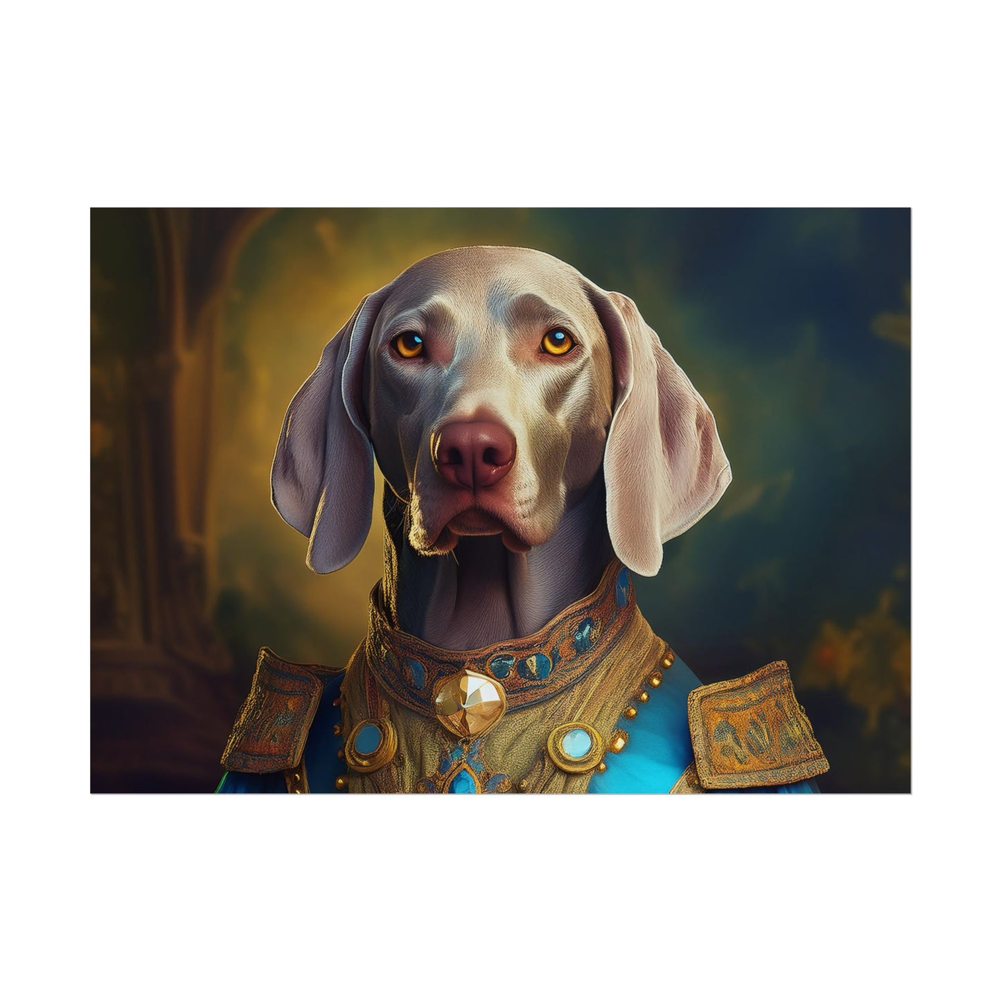 Weimaraner Renaissance Pet Portrait Print, wall print, wall art, Animal Lover Home Decor, Dog Wall Art
