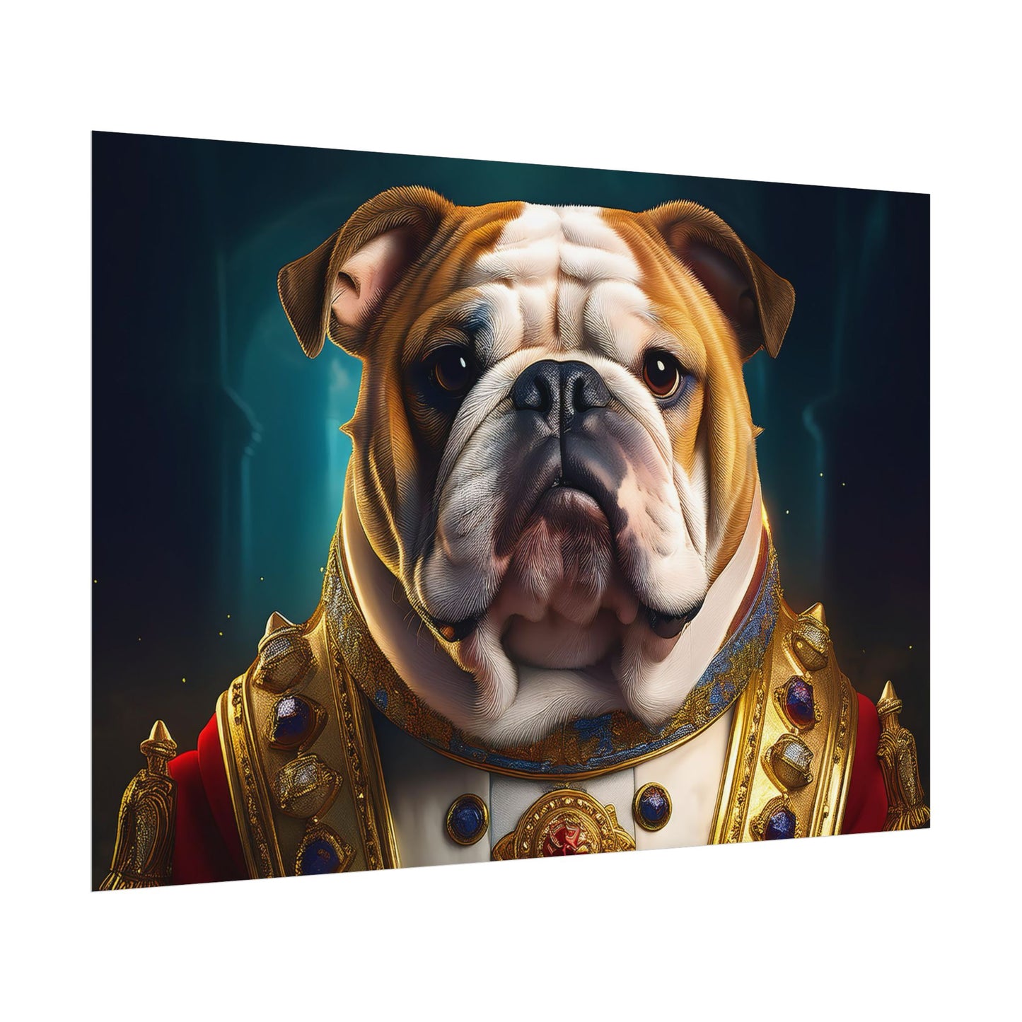 English Bulldog Renaissance Dog Pet Portrait Print | Wall Art | Wall Print