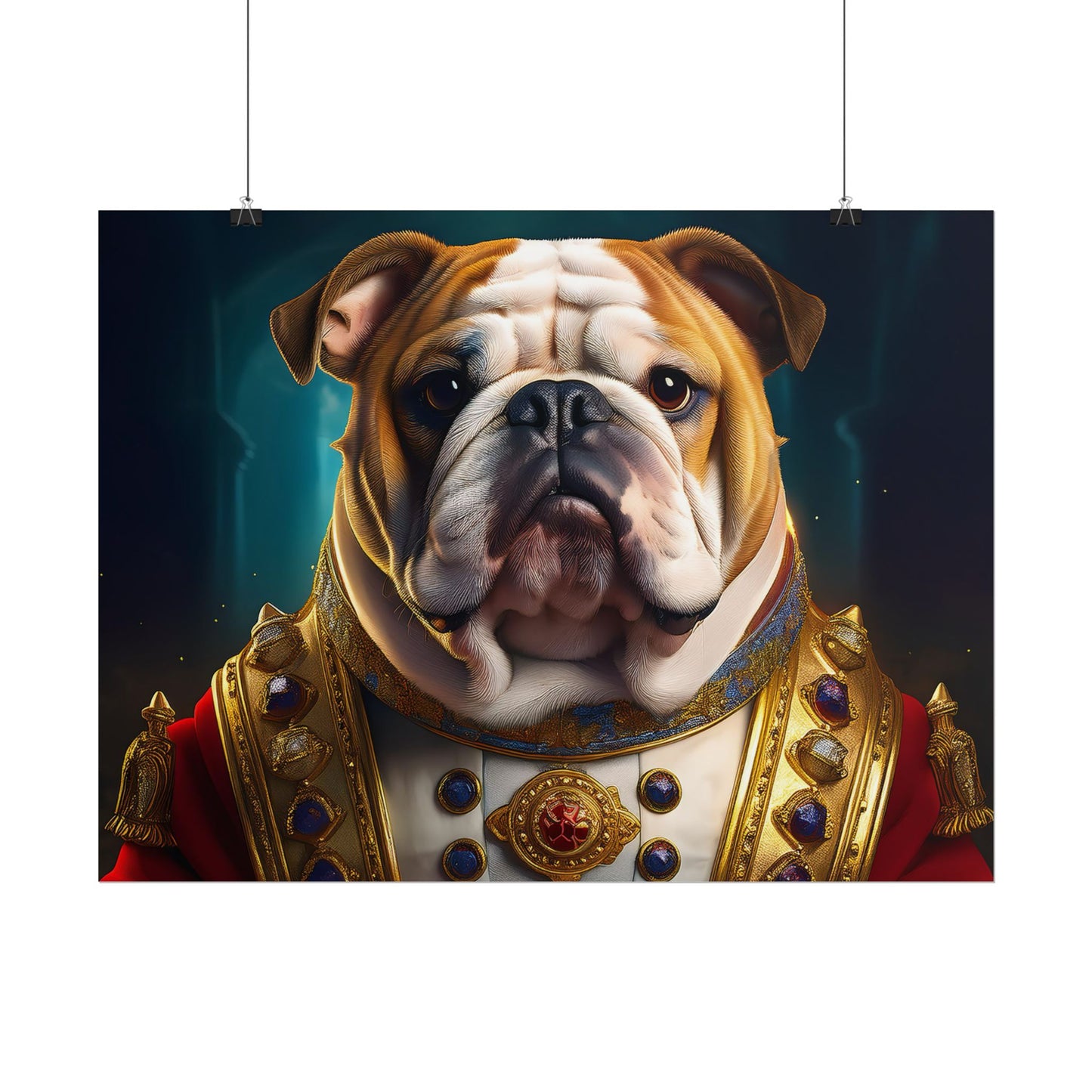 English Bulldog Renaissance Dog Pet Portrait Print | Wall Art | Wall Print