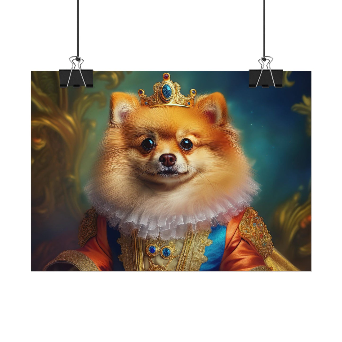 Pomeranian Renaissance Dog Portrait Art Print, Wall Decor Gift, Animal Lover Home Decor, Dog Wall Art