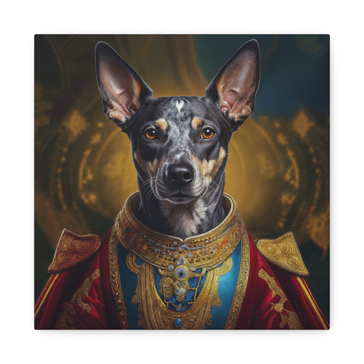 Peruvian Inca Orchid Renaissance Dog Portrait on Canvas, Pet Lover Gift, Home Decor, Unique Wall Art, Dog Birthday Present, Animal Wall Art