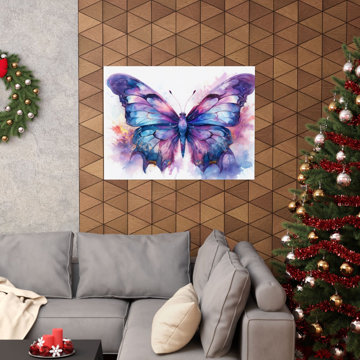 Blue & Purple Butterfly Alcohol Ink Wall Art | Butterfly wall art | Wall Art | Wall Print