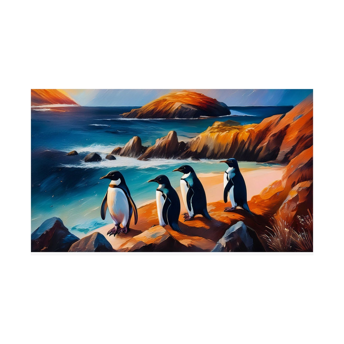 Phillip Island Little Penguins Australia Wall Art | Vibrant Wall Print | Unique Painting Print | Style 2 | Wall Art | Wall Print