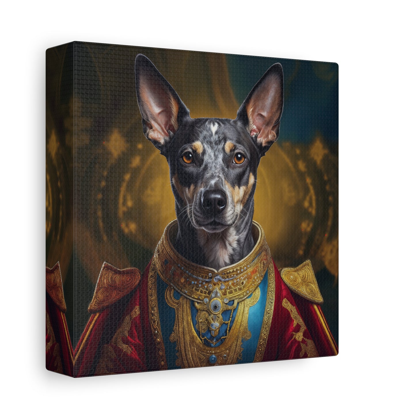 Peruvian Inca Orchid Renaissance Dog Portrait on Canvas, Pet Lover Gift, Home Decor, Unique Wall Art, Dog Birthday Present, Animal Wall Art