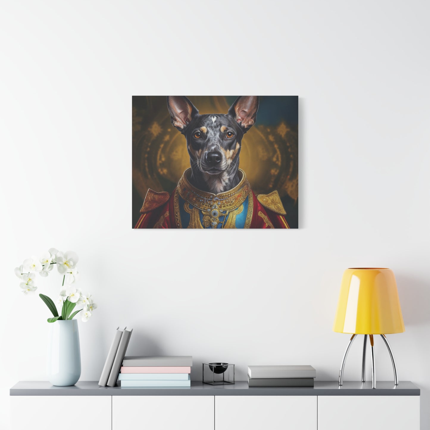 Peruvian Inca Orchid Renaissance Dog Portrait on Canvas, Pet Lover Gift, Home Decor, Unique Wall Art, Dog Birthday Present, Animal Wall Art