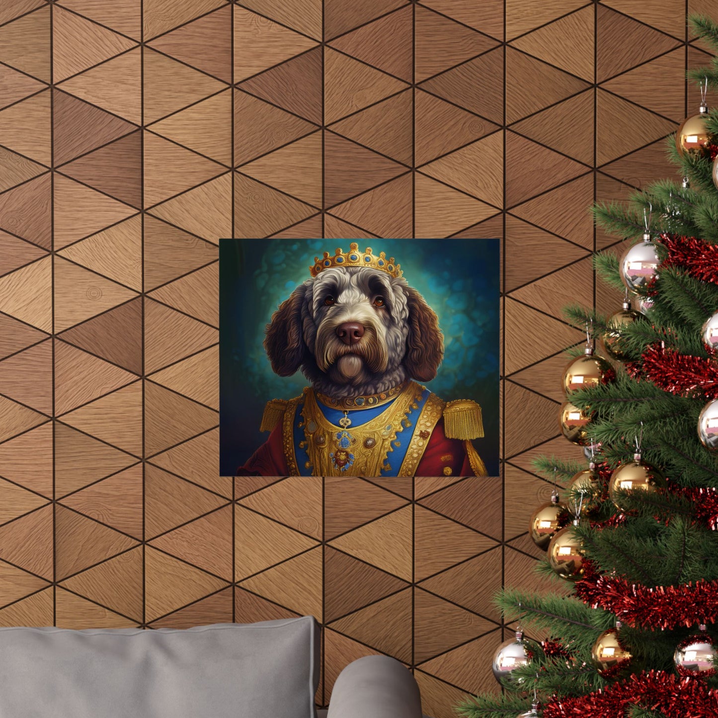Portuguese Water Dog Renaissance Portrait Art Print, Wall Decor Gift, Animal Lover Home Decor, Dog Wall Art