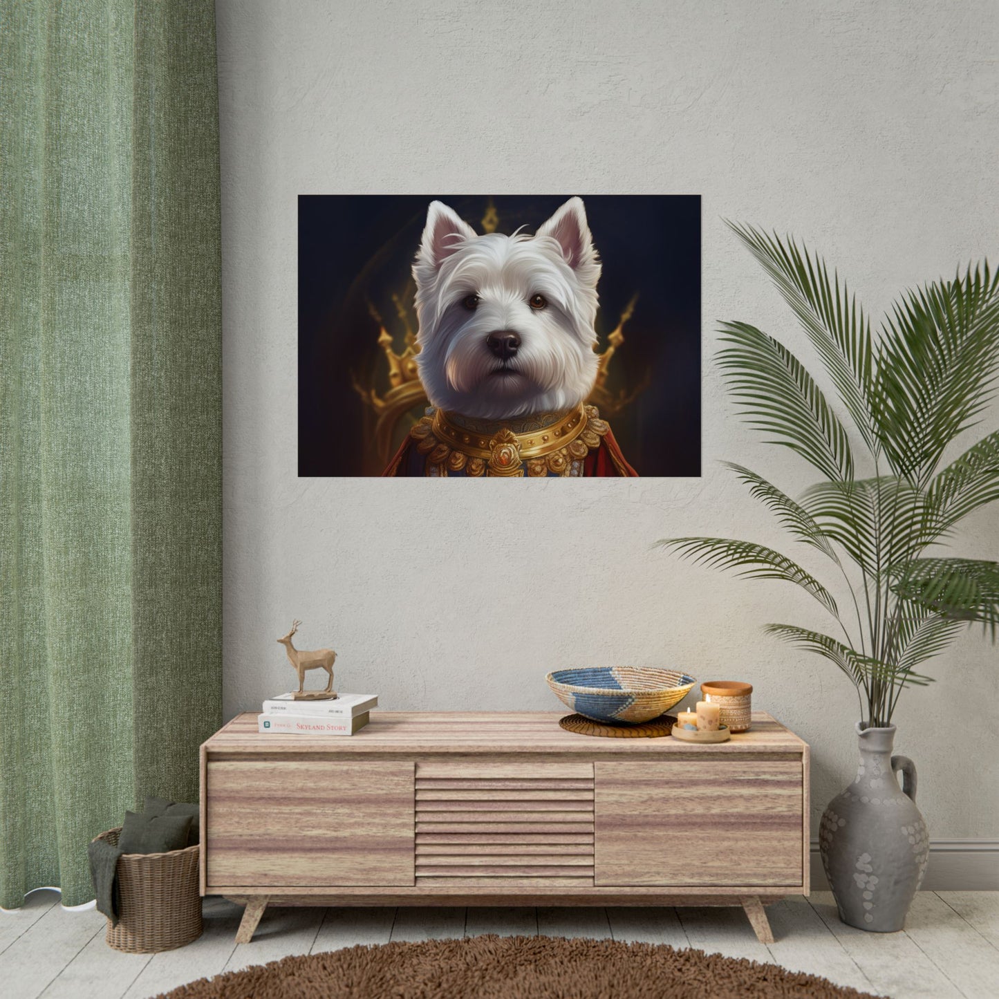 West Highland White Terrier Dog Renaissance Pet Portrait Print, West Highland White Terrier Art Print, Dog Wall Art, Wall Print, Wall Art
