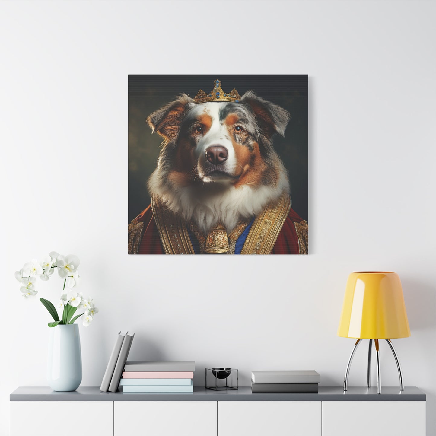 Australian Shepherd Pet Portrait Renaissance - Canvas, wall art, wall print, dog art, dog print