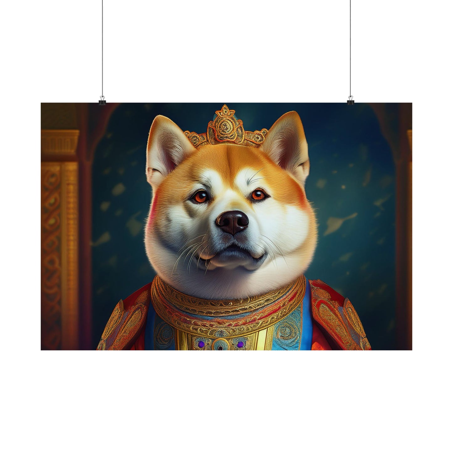 Akita Renaissance Dog Pet Portrait Art Print, Dog Lover Wall Art, Animal Artwork, Canine Decor, Dog Memorial Gift