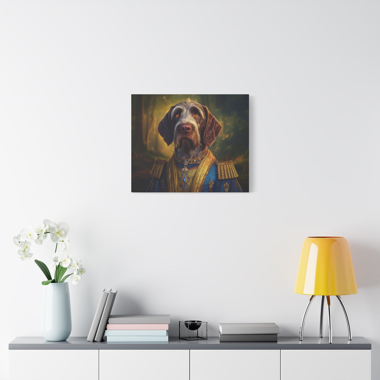German Wirehaired Pointer Dog Pet Portrait Renaissance - Canvas, wall art, wall print, dog portrait, dog art
