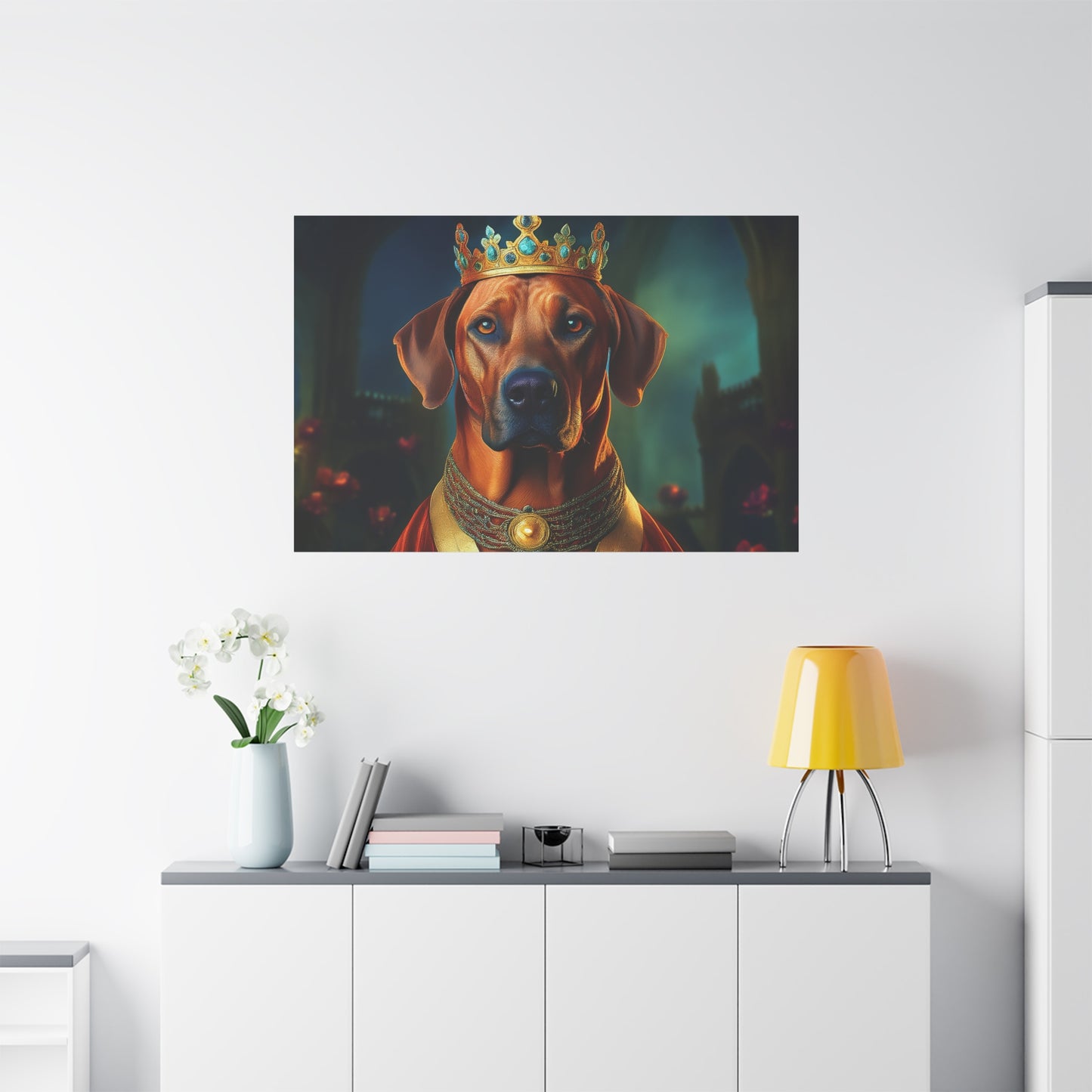 Rhodesian Ridgeback Renaissance Pet Portrait on Canvas, wall art, wall print, dog portrait, dog art