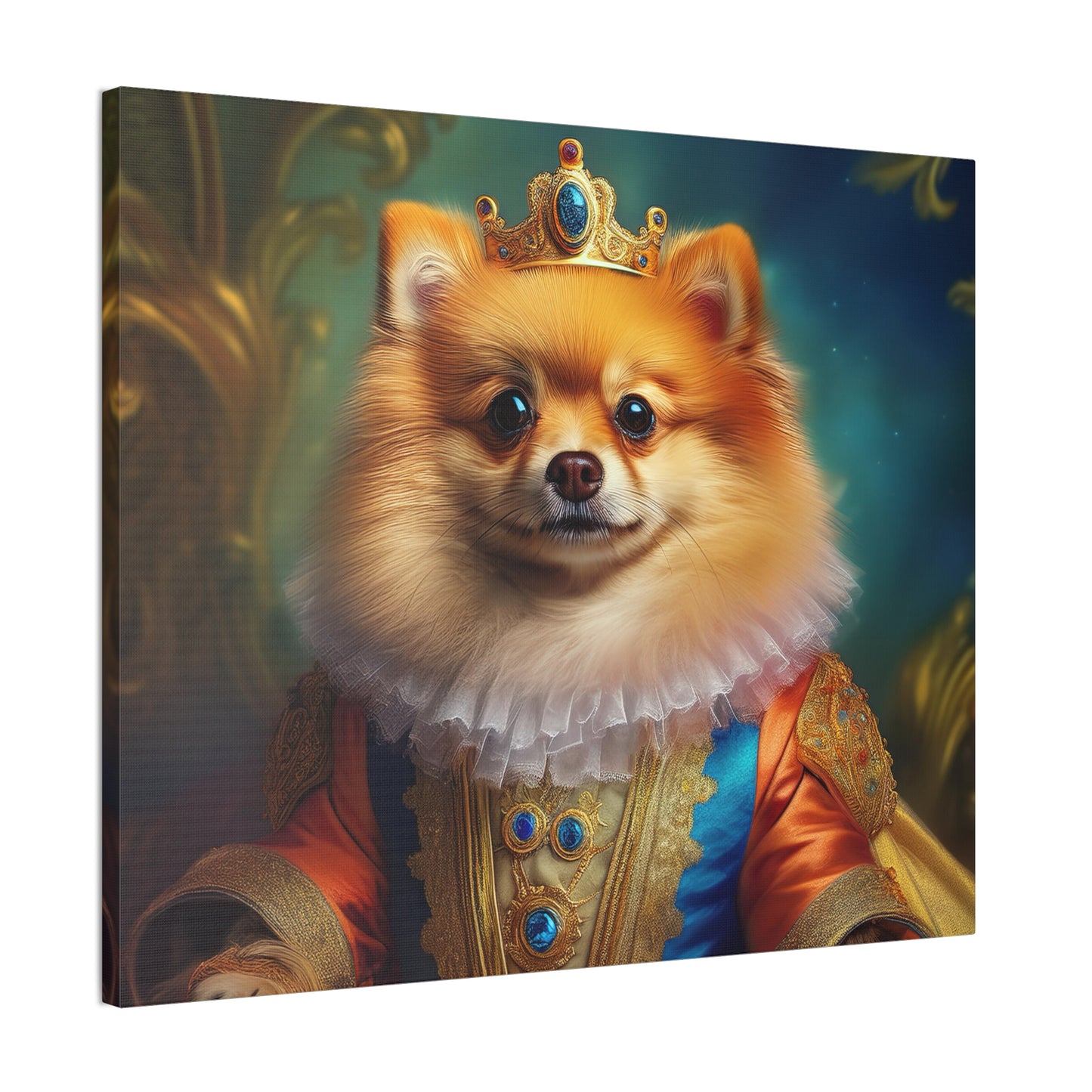 Pomeranian Renaissance Pet Portrait Canvas Print