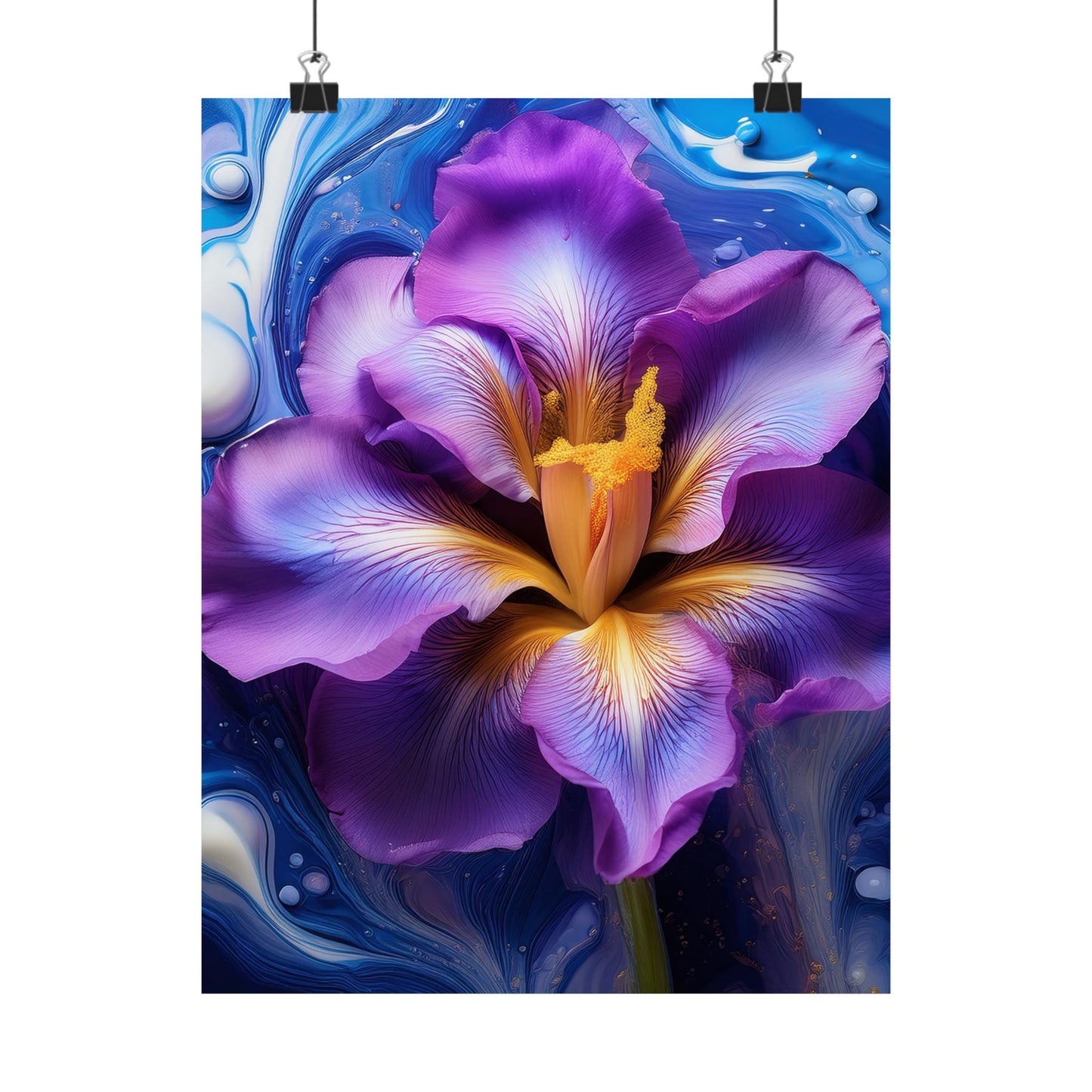 Abstract Floral Iris Wall Art Print | Style 4 | Wall Print | Botanical Wall Art