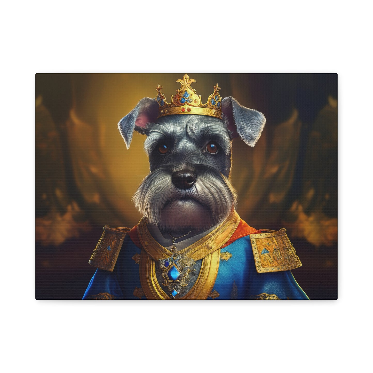 Miniature Schnauzer Renaissance Pet Portrait on Canvas | wall art | wall print | dog art