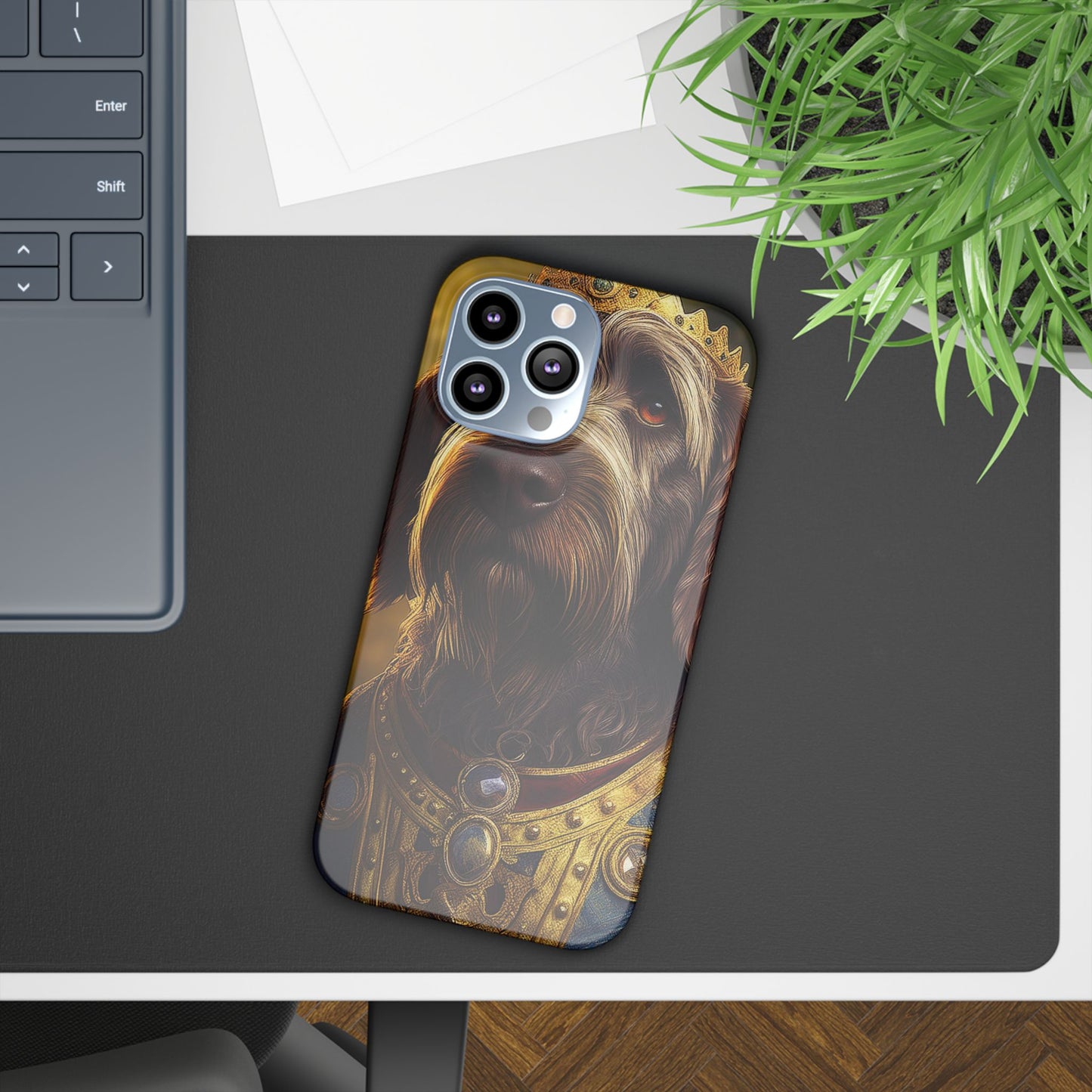Wirehaired Pointing Griffon Renassaince Dog Portrait Slim Phone Case