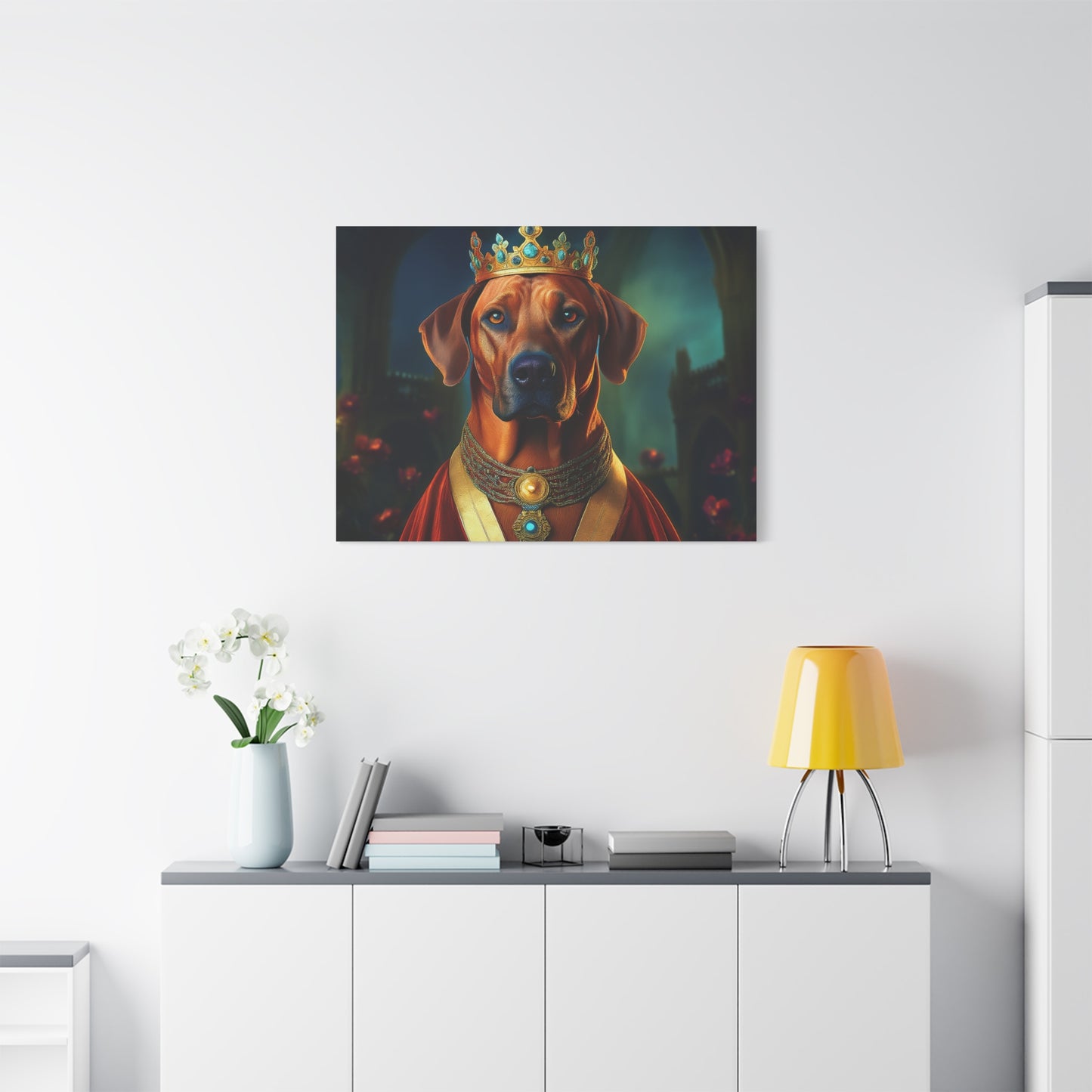 Rhodesian Ridgeback Renaissance Pet Portrait on Canvas, wall art, wall print, dog portrait, dog art