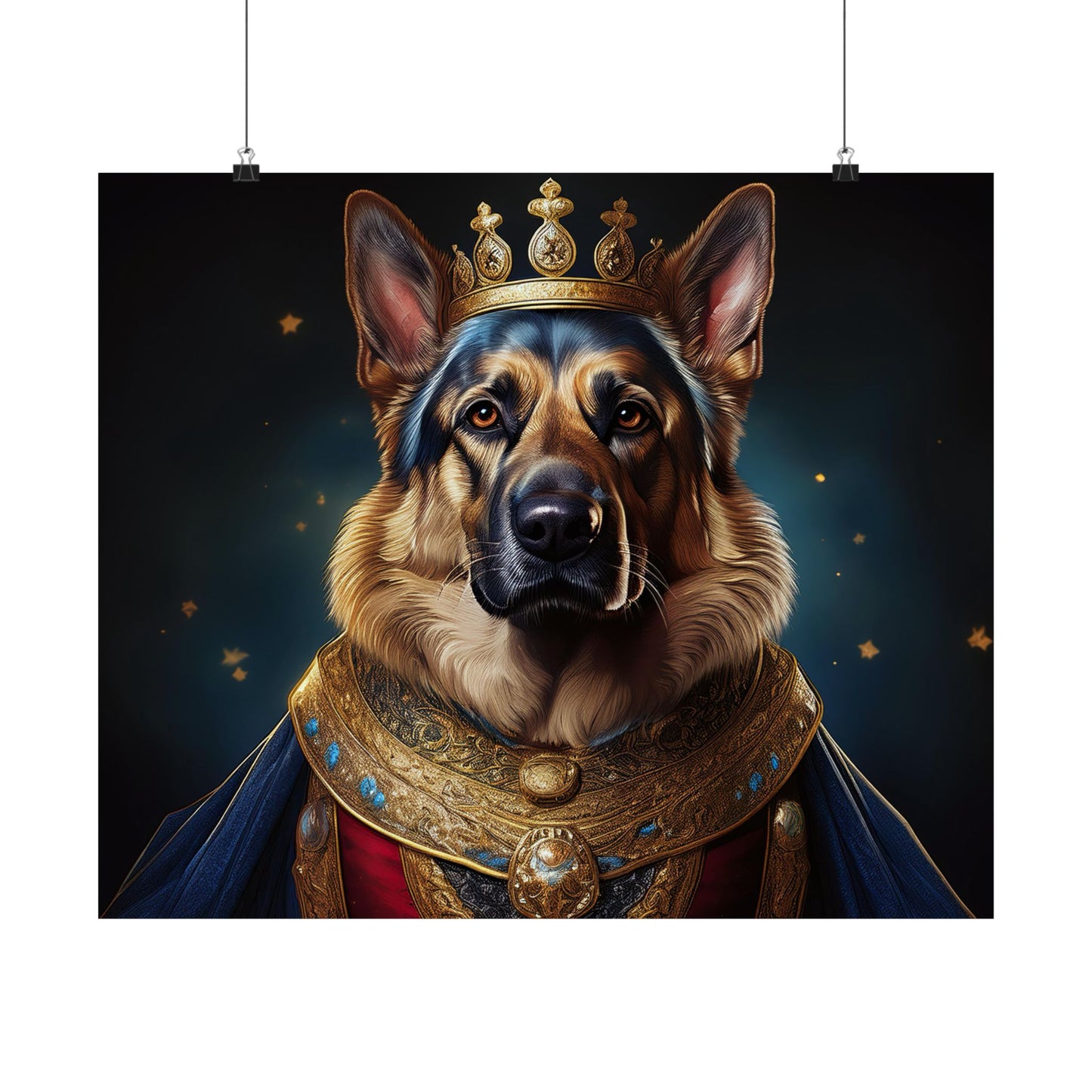 German Shepherd Renaissance Dog Portrait Art Print, Wall Decor Gift, Animal Lover Home Decor, Dog Wall Art