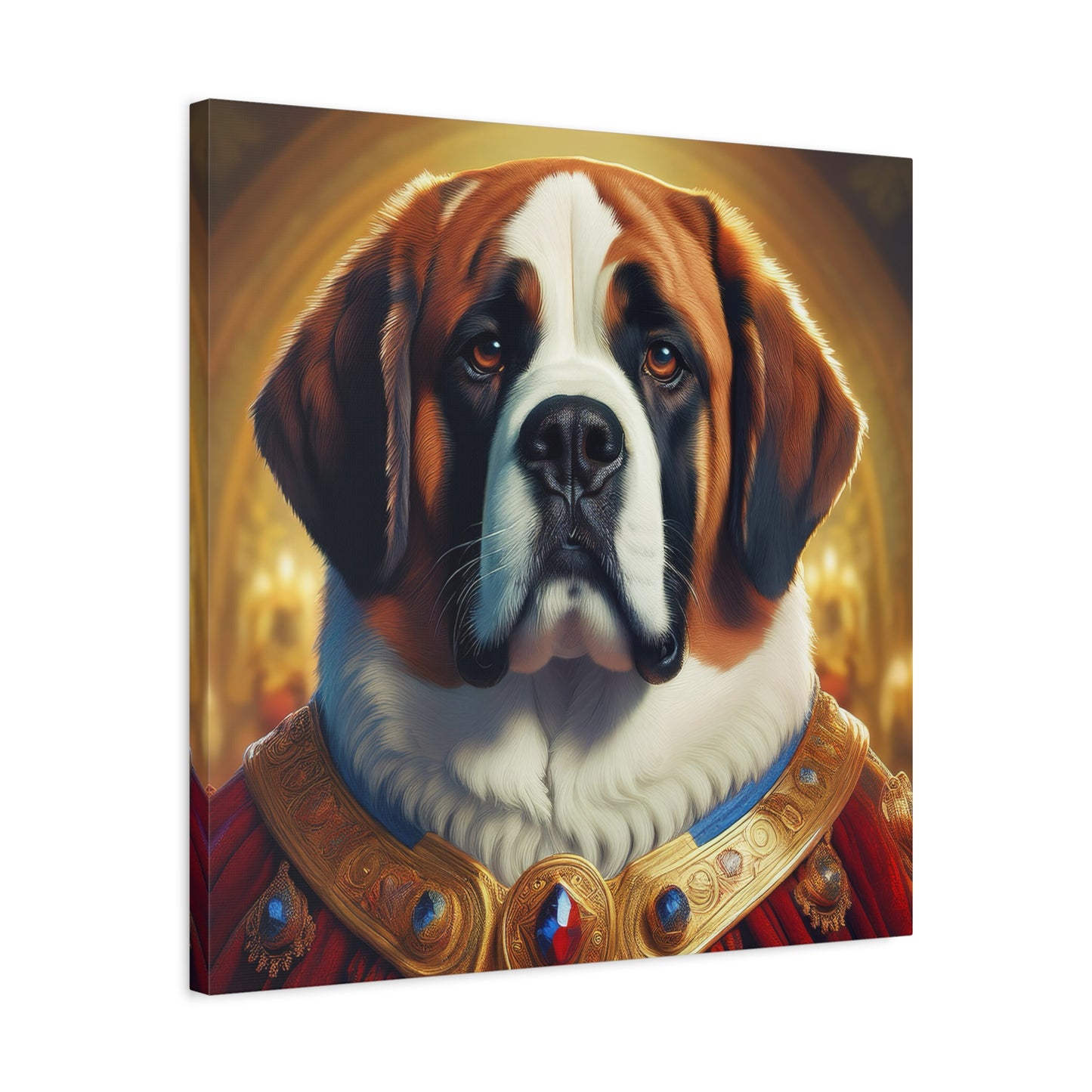 Regal Saint Bernard Renaissance Dog Portrait Canvas Art, Dog Lover Wall Décor, Pet Portrait, Home Decoration, Gift for Pet Owners, Animal Art