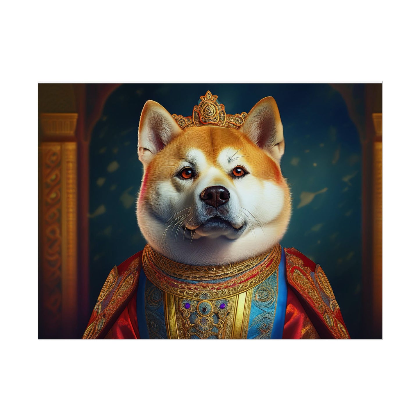 Shiba Dog Renaissance Portrait Print, Art Print, Wall Decor Gift, Animal Lover Home Decor, wall prints, wall art