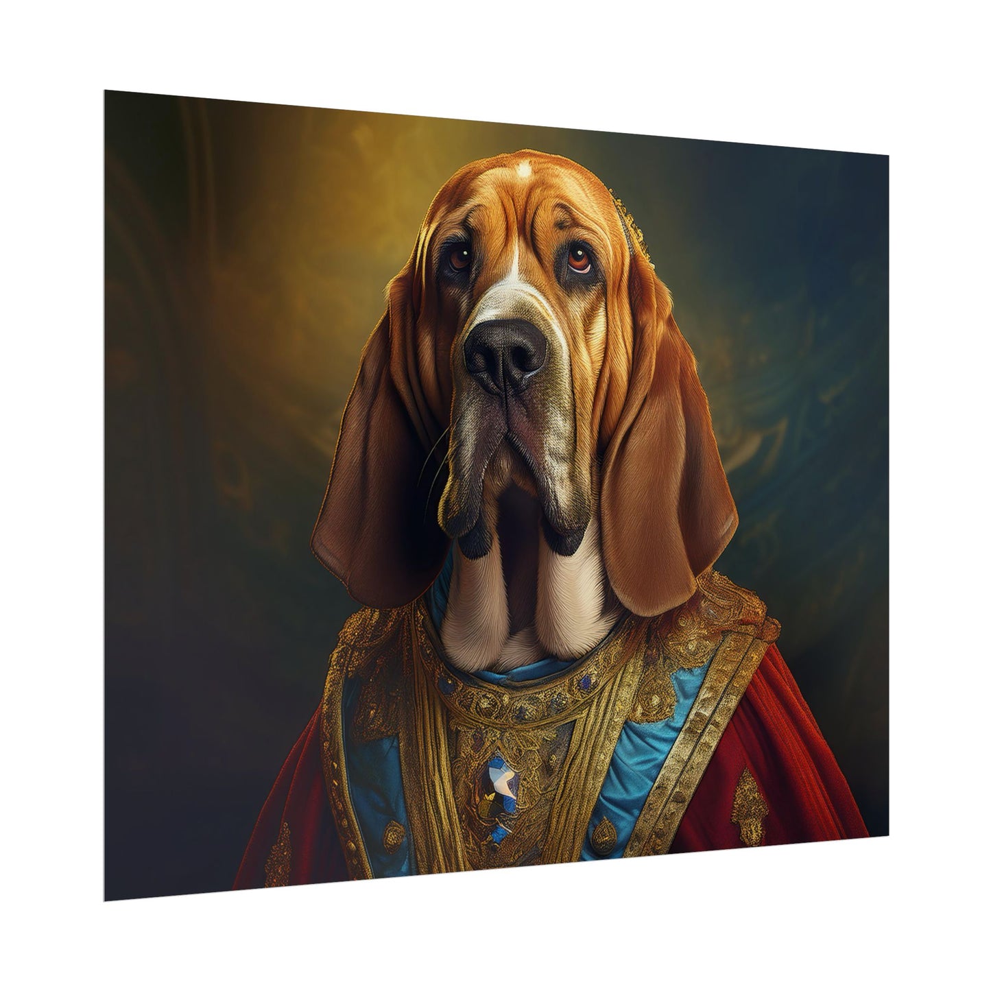 Bloodhound Renaissance Dog Portrait Art Print, Wall Decor Gift, Animal Lover Home Decor, Dog Wall Art