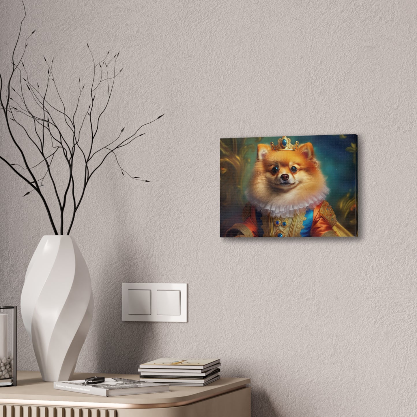 Pomeranian Renaissance Pet Portrait Canvas Print