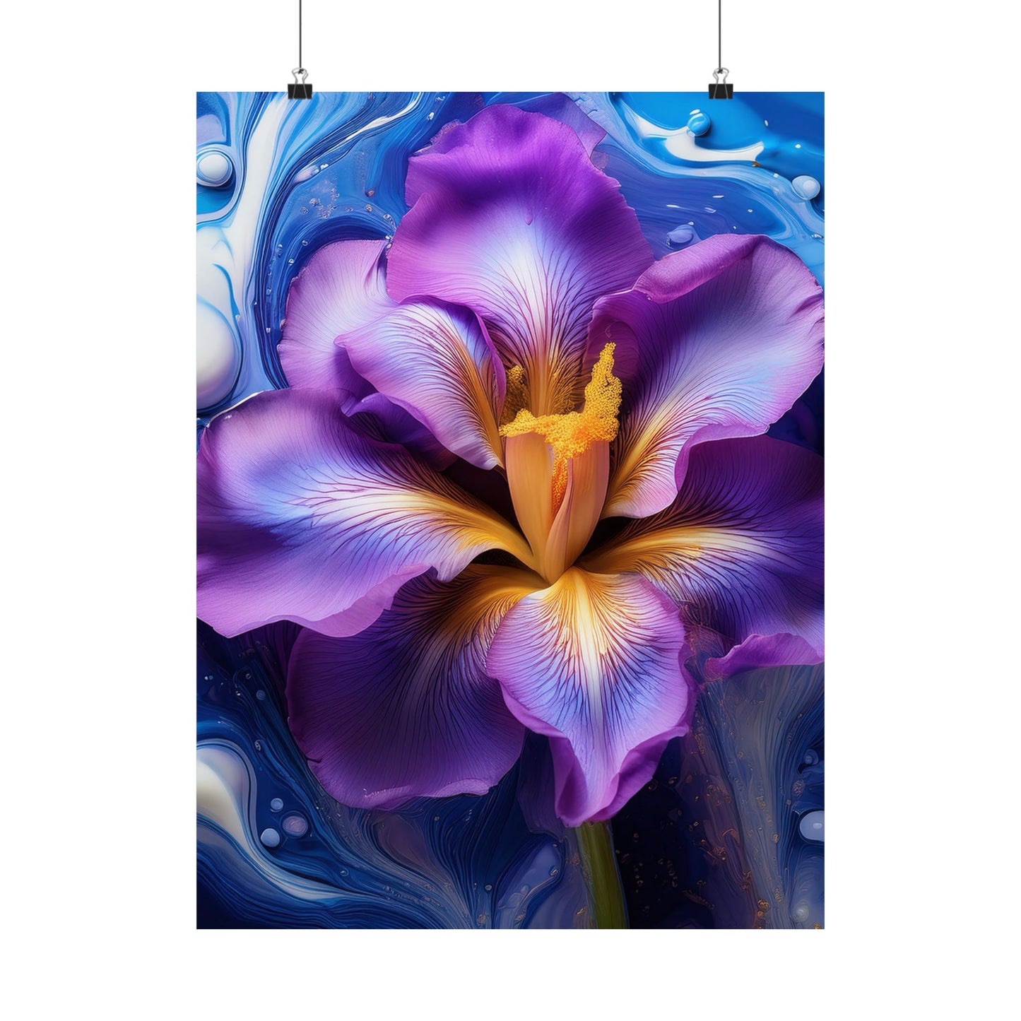 Abstract Floral Iris Wall Art Print | Style 4 | Wall Print | Botanical Wall Art