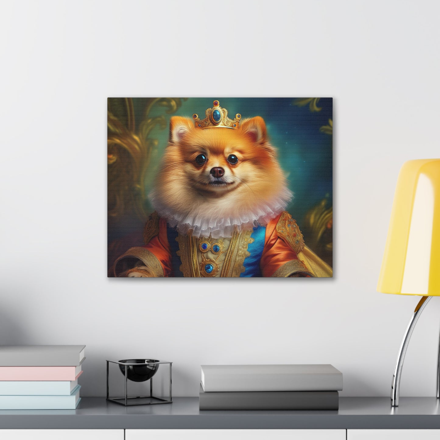 Pomeranian Renaissance Pet Portrait Canvas Print